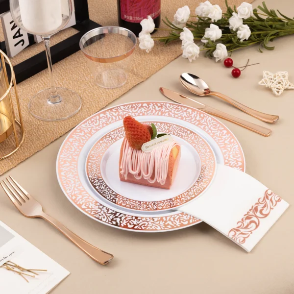 rose-gold-dinner-plate scene