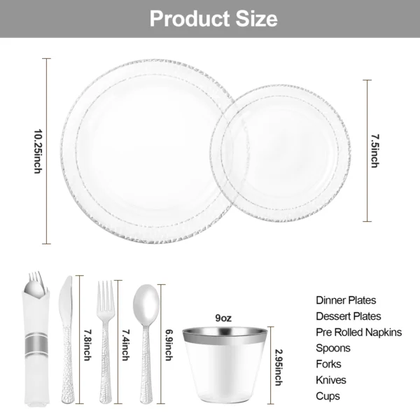 10 inch clear plastic plates size